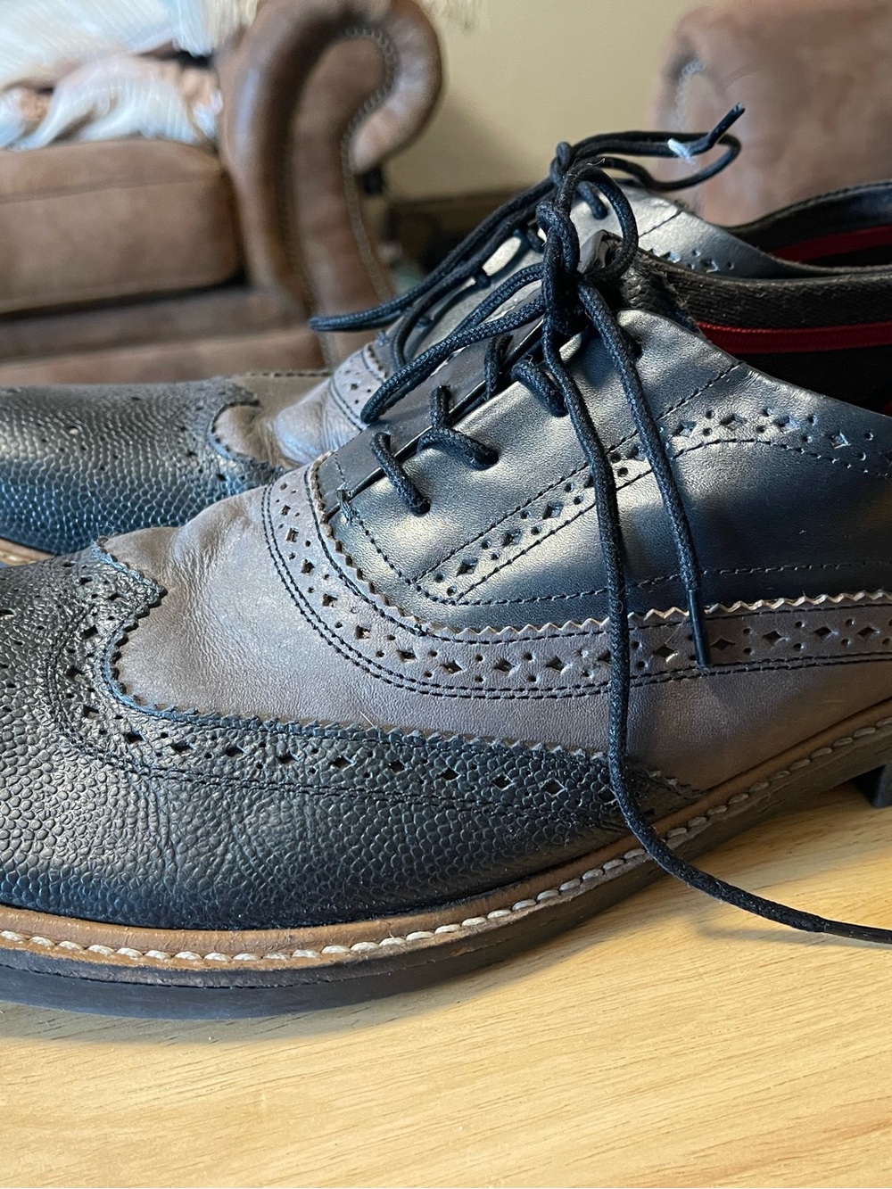 Ben Sherman Birk Shoe Leather Wingtip Size 12
